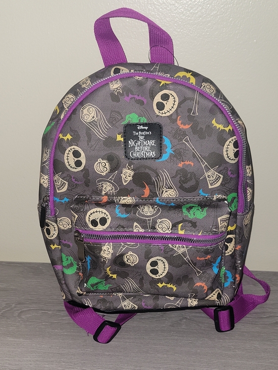 Disney Handbags - Disney The Nightmare Before Christmas Mini Backpack - Gray with Purple Accents